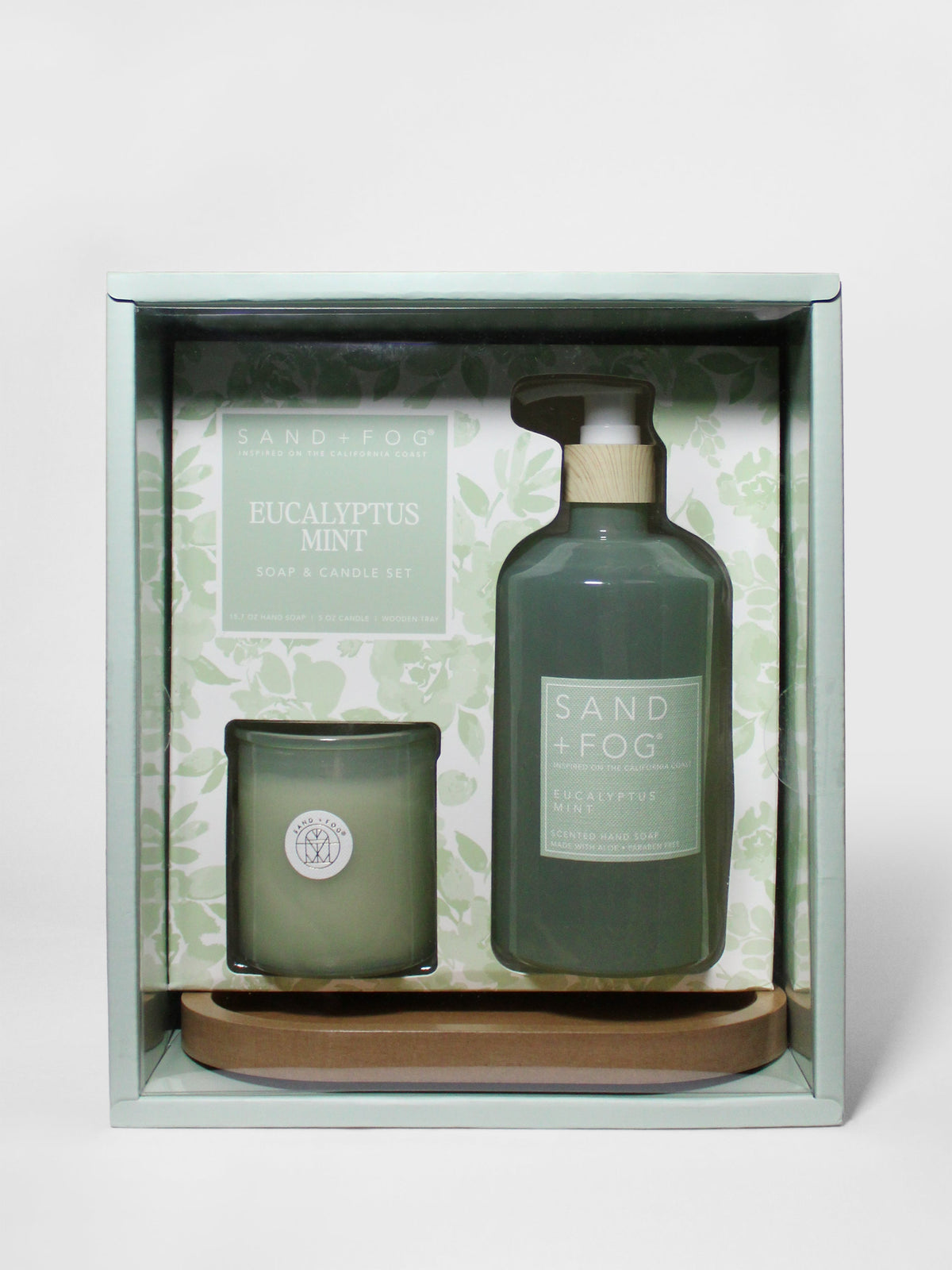 Elegant Eucalyptus Mint Hand Soap & Candle Set