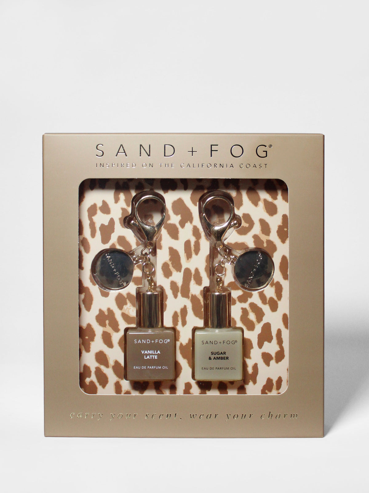 Alluring Bag Charm Perfume Oil Rollerball Set - Vanilla Latte + Sugar & Amber